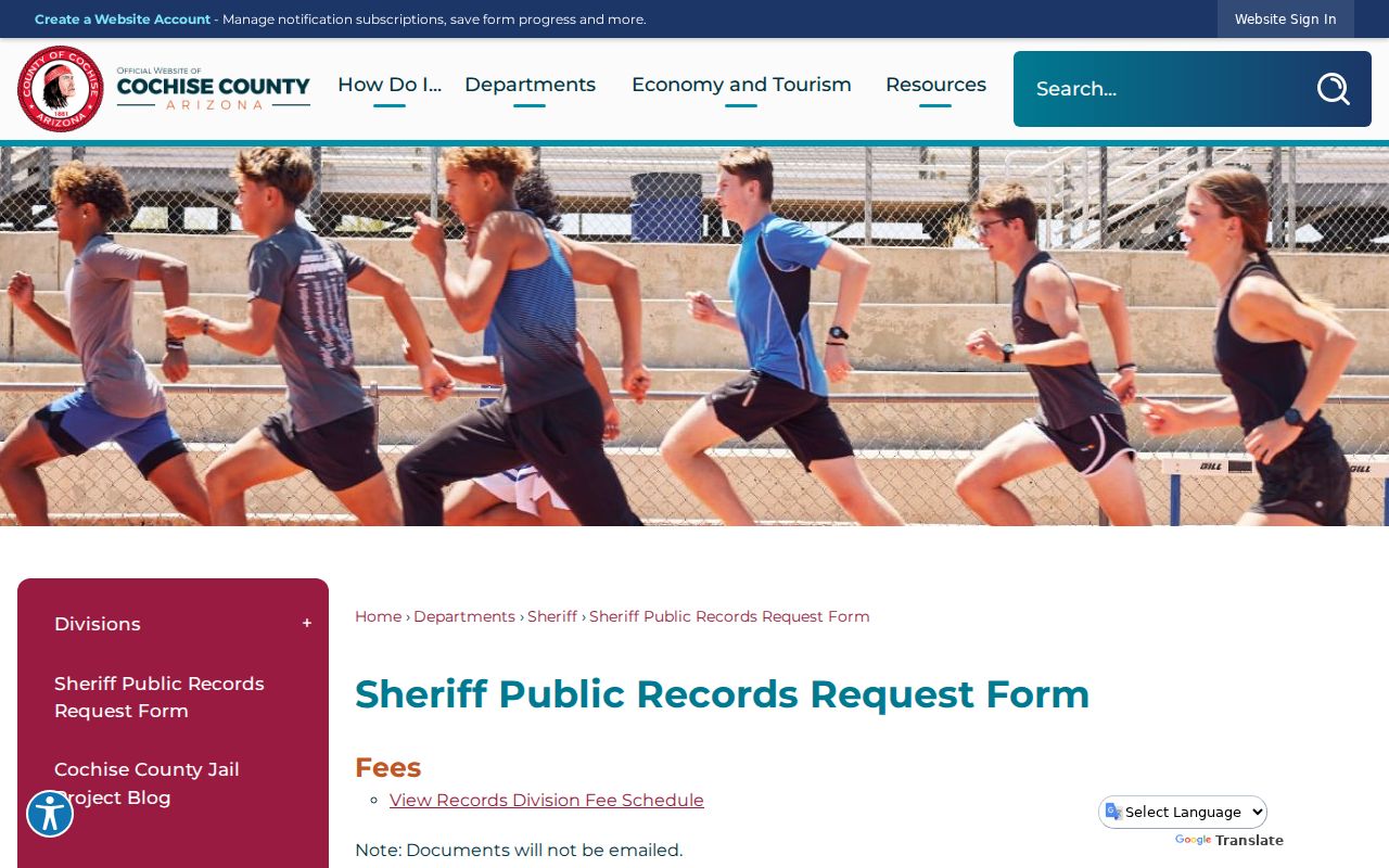 Cochise County warrant record request instructions
