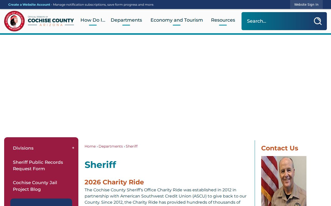 Cochise County Sheriff records and administrative warrant contacts