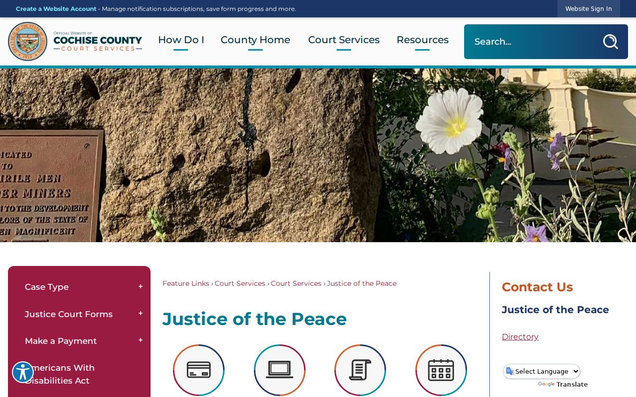 Cochise County six Justice Court precinct warrant routes